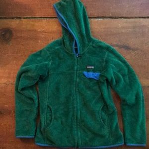 Patagonia zip-up fleece with hood